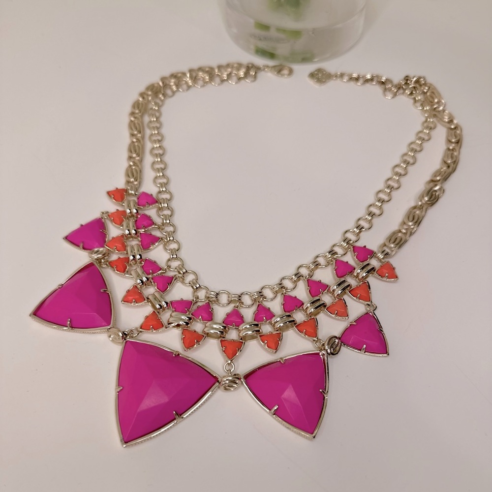 Kendra Scott “Emily” Statement Necklace Gold, pink and orange